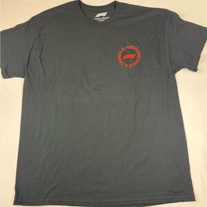 Hybrid Apparel Dark Gray and Red Short Sleeve Tee